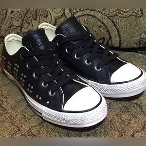 Converse Black and White Studded Sneakers